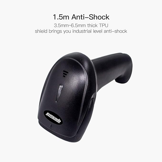 Alacrity 1D 2D Barcode Scanner with Adjustable Stand Handheld Handsfree USB QR Barcode Reader Wired Plug and Play Automatic Scanning Available CMOS Image Bar Code Reader