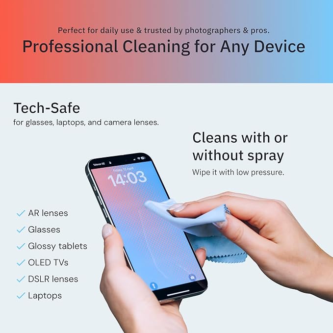 Elite Tech Gear Microfiber Cloth (Blue, 12'' x 12'' (Pack of 8))