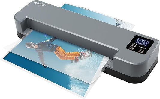 SINCHI 13-Inch 4-Roller Thermal Laminator & Foil Applicator w/LCD Display, 30s Warm-Up, 16s/Sheet, Supports 3–10 Mil, Micro-Adjust for Smoother Results, Commercial-Grade for Busy Offices, DIY Crafts