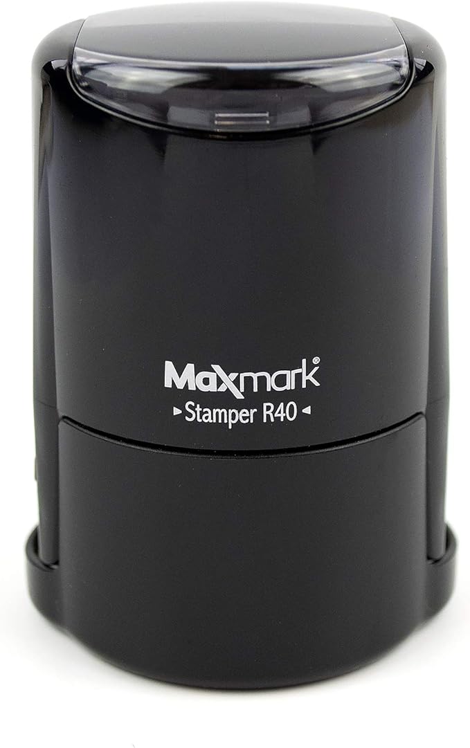 Round Notary Stamp for State of Georgia- Self Inking Stamp - Top Brand Unit with Bottom Locking Cover for Longer Lasting Stamp - 5 Year Warranty