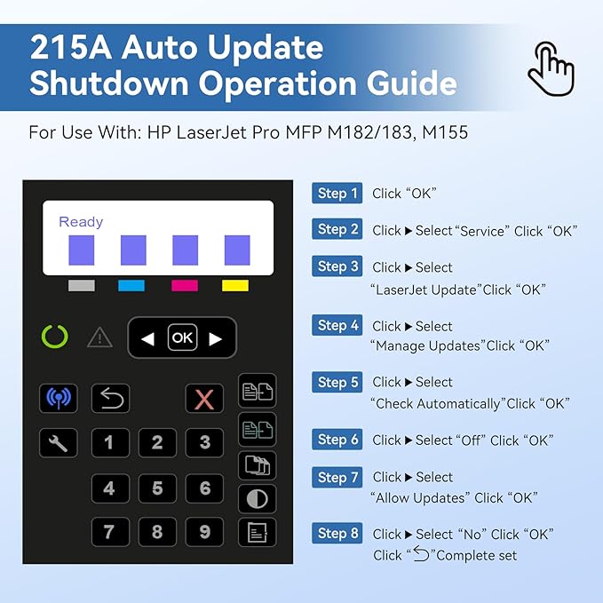 215A Toner Cartridges 4 Pack (with Chip) Compatible Replacement for HP 215A W2310A W2311A W2312A W2313A for Color Pro MFP M183fw M182nw M182n Pro M155a M155nw Printer (Black Cyan Magenta Yellow)