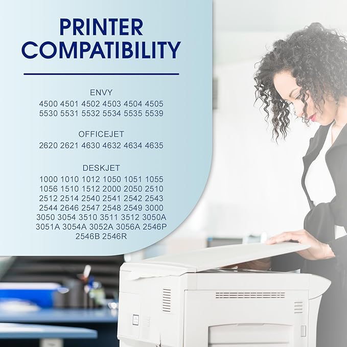 61XL 61 Ink Cartridge Combo Pack Compatible for HP Ink 61 Works with Envy 4500 4501 4630 5530 Deskjet 1000 1010 2540 Officejet 4630 4635 Printer (1 Black, 1 Color) 2-Pack