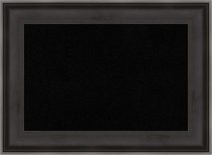 Amanti Art Black Cork Board for Wall, 16x22 Vision Board with Black Wood Frame, Small Corkboard Office Decor for Home Organization, Casual Corkboard Pinboard to Display Items for Home Organization in