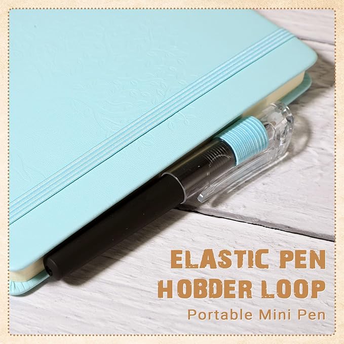 Estune Tree Small Notebooks Pen Leather Lined Pocket Subject Notebooks Hardcover Pocket Notepad Cute Ruled Leather Journals with Pen Holder for Men Women School Business, A6 (Elegant Color,20 Set)