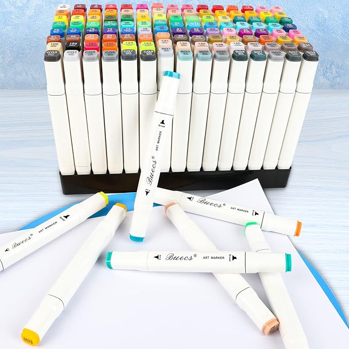 Alcohol Markers: Double Tipped Art Marker, 120 Count, suitable for Adults Artists Painting, Coloring Drawing Sketching, Multicolor