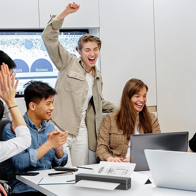 iDPRT Portable-Printer Wireless for Travel, Bluetooth Thermal Printer Support 8.5" x 11" US Letter&A4&A5 Size,300DPI Inkless Printers for Home Use,Compatible with Android and iOS Phone&Laptop,Black