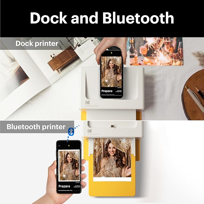 KODAK Dock Plus 4PASS Instant Photo Printer (4x6 inches) + 10 Sheets