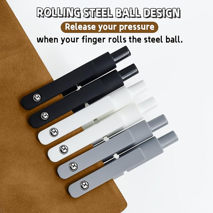 6 Pcs Gel Pens 0.5mm Quick Dry Black Ink Pens Fine Point Smooth Writing Pen, Cute Office and School Supplies Gifts for Women Teacher Students (6 Pcs Black White Grey Silver)