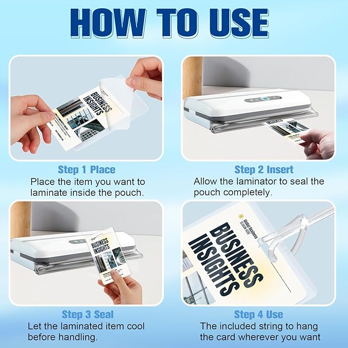 100 Pieces 10 Mil 2 1/2" x 4 1/4" Laminating Pouches with Slot Hole Printable Luggage Tags Clear Thermal Laminate Pouch Tags Kit Resealable for Work Permits Pass Cards Student ID Cards (100, 10 Mil)