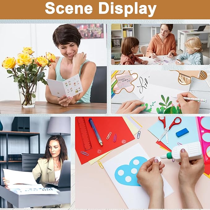 28 Sheets White Shimmer Cardstock 8.5 x 11 Printer Paper, 250gsm/92lb Heavyweight Paper Card Stock for DIY Card Making, Business Cards, Wedding Invitations, Menus, School Crafts