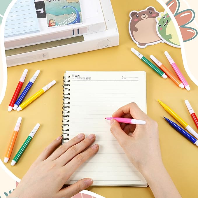 288 Pcs Mini Markers Colored Pen 3.4 Inch Vibrant Colors Portable Short Colored Markers Assorted Multicolor Watercolor Marker Pen for Kids and Adult Glass Office School Supplies (6 Colors)