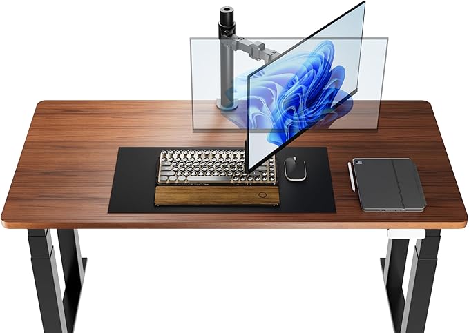 Amazon Basics Single Computer Monitor Stand with Tilt and Rotation, Height Adjustable VESA Desk Arm Mount, Steel, 30 inches, Black