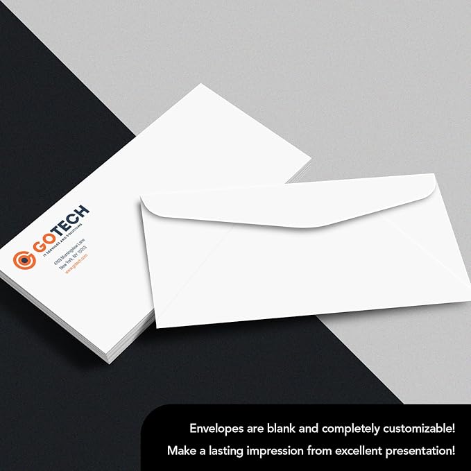 White Regular Business #14 Envelopes - Great for Mailing Letters, Business Memos, Documents, Invoices, Bills - Thick and Sturdy 24lb Stock, Strong Gummed Flap - 5" x 11-1/2" - 50 Envelopes