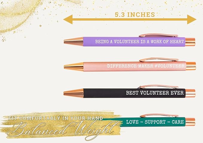 InnoBeta Volunteer Appreciation Gifts, Ballpoint Pen Set of 4, Gift Ideas for on Birthday, Christmas, Thanksgiving Day