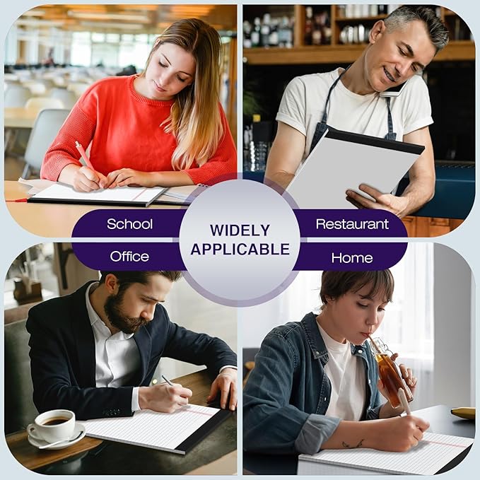 6 Pack Legal Pads 8.5 x 11 College Ruled 300 Sheets Note Pads 8.5 x 11 Notepads Perforated Writing Pads 8.5 x 11 Pads of Paper Lined White Paper, 50 Sheets per Notebook for Office & School Supplies