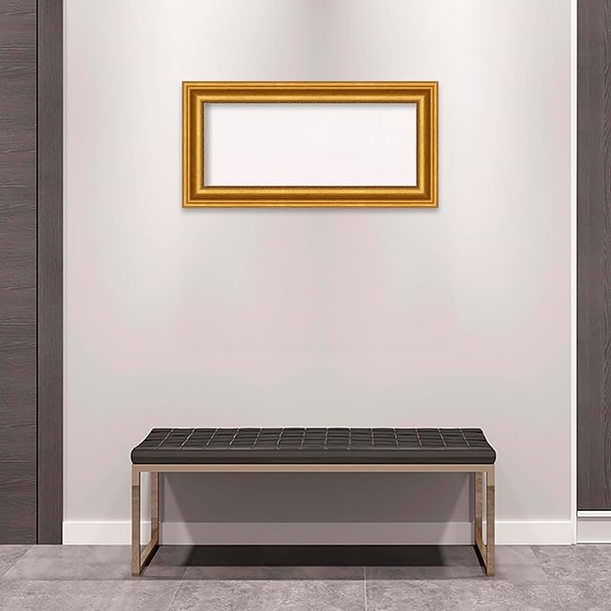 Amanti Art White Cork Board for Wall, 18x36 Vision Board with Gold Frame, Medium Corkboard Office Decor for Home Organization, Traditional Corkboard Pinboard to Display Items for Home Organization in