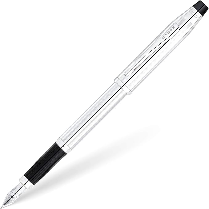 Cross Century II Refillable Fountain Presented in a Luxury Gift Box - Medium Point, Black Ink, Lustrous Chrome