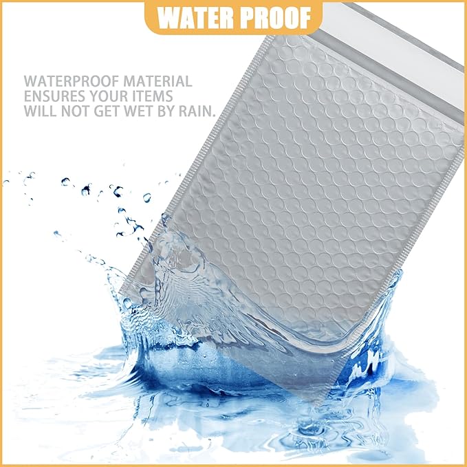 14.25in x 19in Bubble Mailer, Gray Poly Mailer, Padded Envelope, Shipping Envelope, Waterproof, Self-Sealing, For Small Business, Shipping, Mailing, Boutique Packaging(25PCS)