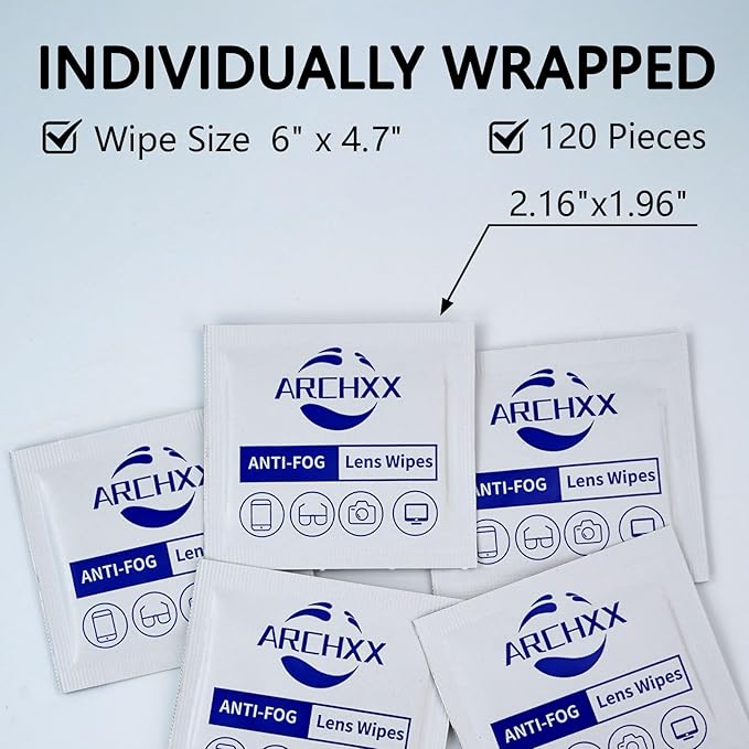 Anti Fog Wipes for Glasses, 240 Count,Pre-Moistened Cleaning Wipes, Lens Cleaner Wipe for Eyeglasses,Sunglasses,Goggles,Screen,Phone,Individually Wrapped Eye Glasses Cleaner