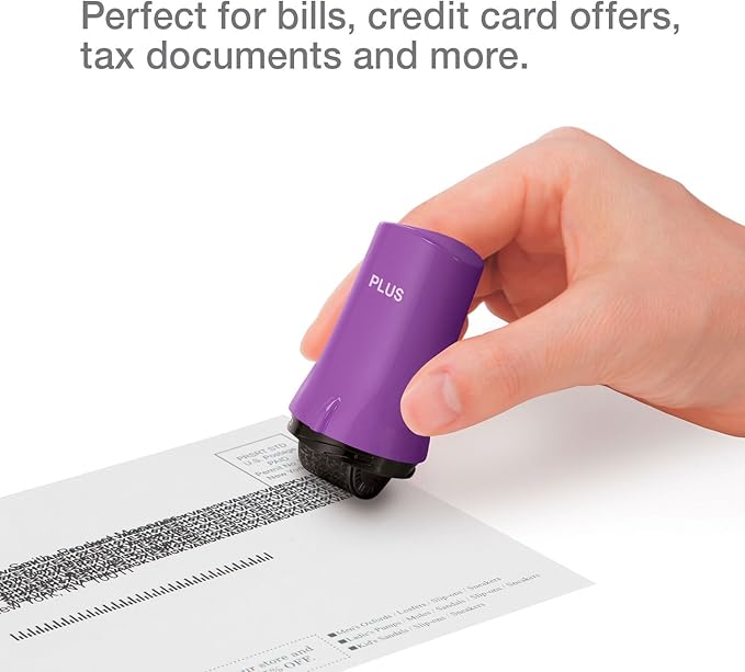 Identity Theft Protection Roller 3-Pack Advanced 2.0 Security Stamp by Guard Your ID (Regular 3-Piece, Purple)