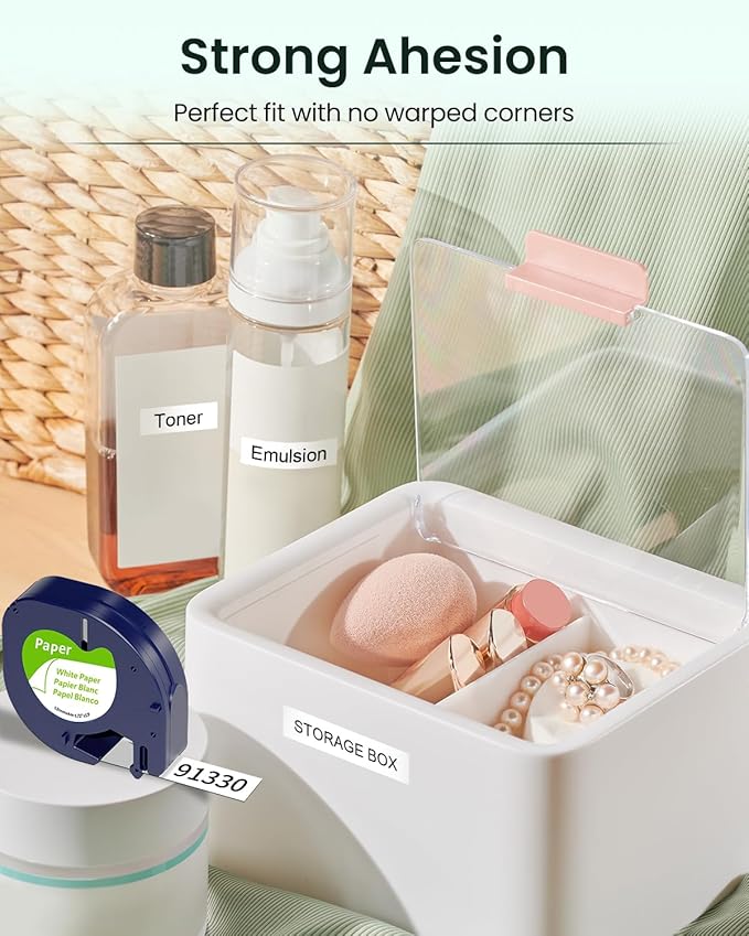 6-Pack 91330 Compatible with Dymo LetraTag Label Tape Refills, 12mm x 4m (1/2" x 13') White Paper Compatible with Letra Tag Label Makers LT-100H, LT-100T, Easy-Peel, Strong Adhesive, Clear Printing