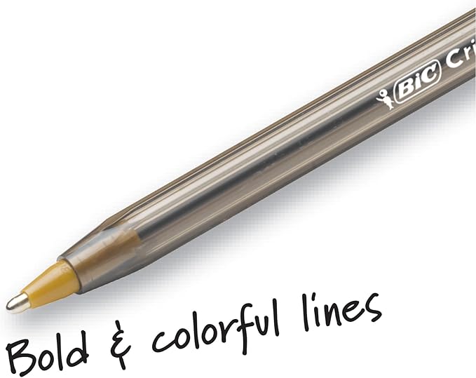BIC Cristal Xtra Bold Ballpoint Pens, Bold Point (1.6mm) For Vivid And Dramatic Lines, Assorted Colors, 24-Count Pack, Perfect Ink Pens
