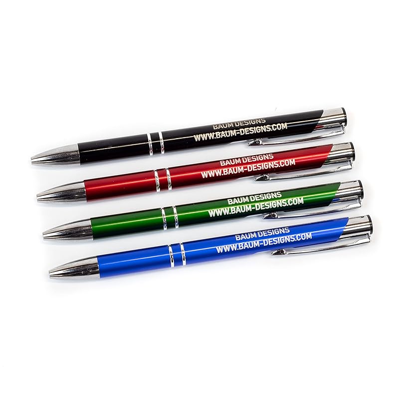 Bulk Personalized Pens Custom Engraved Ballpoint Pens (6 Pens, Black)