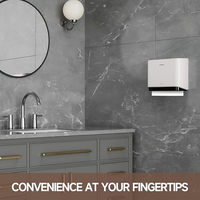 200-Sheet Wall-Mounted Paper Towel Dispenser, Fits Multi-Fold Towels up to 10x3.1 Inches, Perfect for Home & Business (White)