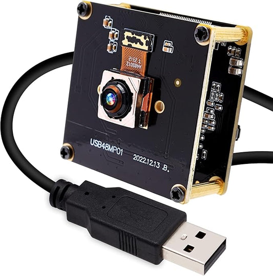 ELP 48MP Fast Autofocus USB Camera Module with 70degree No Distortion Lens for Computer Mini UVC USB2.0 Industrial Webcam Board 8000 * 6000 USB with Camera for Laptop PC Raspberry pi Jetson Nano