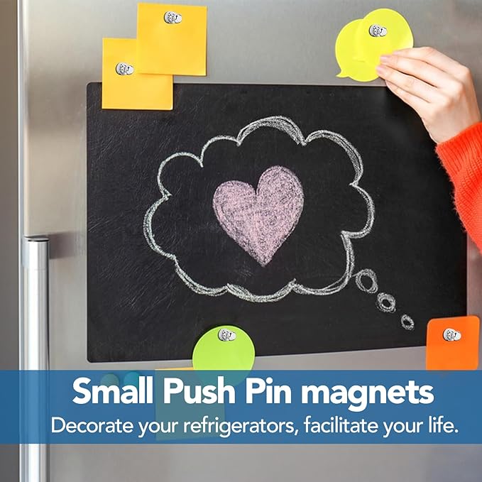 LOVIMAG Refrigerator Magnets, 28Pcs Strong Fridge Magnets for Refrigerator, Small Neodymium Magnets for Whiteboard, Metal Push Pin Magnets for Kitchen, Office, School, Locker, Map Decorative