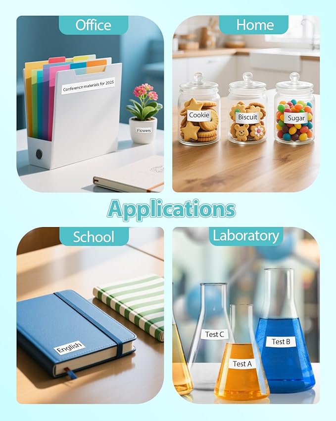 4-Pack TZe-241 TZ Tape 18mm 0.7 Inch Laminated White Compatible for Brother P Touch TZe-241 TZ-241 TZe241 Label Tape Use for Ptouch PT-D400 D410 D600 D610BT Label Maker 3/4 Inch, Black on White