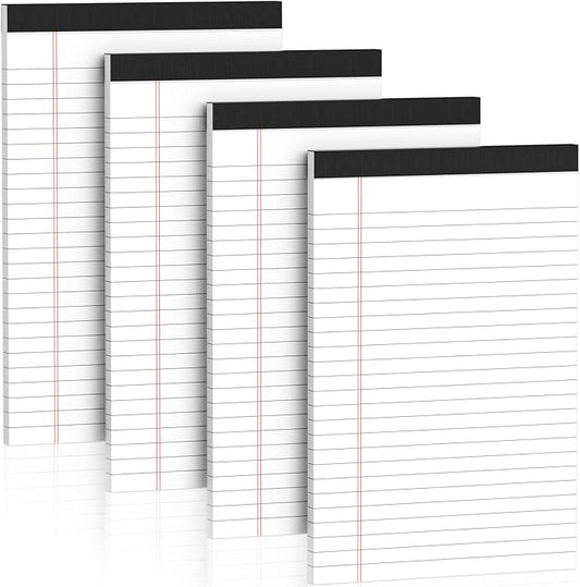 5" x 8" Note Pads 4 Pack of Legal Pads 21lb Notepad College Ruled Legal Pad 30 Sheets Perforated Small Writing Pads Double-Side Printed Pad of Paper for School, College, Office
