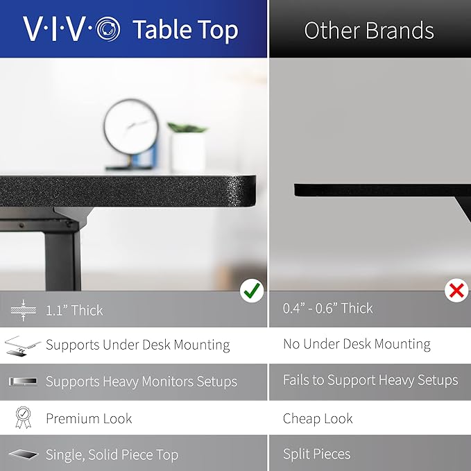 VIVO Electric 60 x 24 in Standing Desk, Memory Height Adjustment, 1B Series, One-Piece Black Top, Gray Frame, DESK-KIT-1G6B