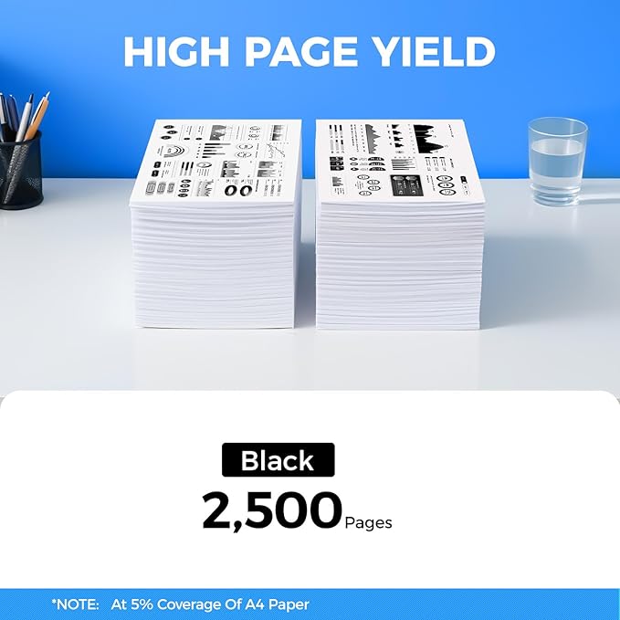 KingKJ 3J11D 1130 Black Toner Cartridge 2-Pack High-Yield Replacement for Dell 3J11D 1130 1133 1135 Toner Compatible with Dell 1130 1130N 1133 1135N Laser Printer Ink All-in-One Copier（2,500 Pages）