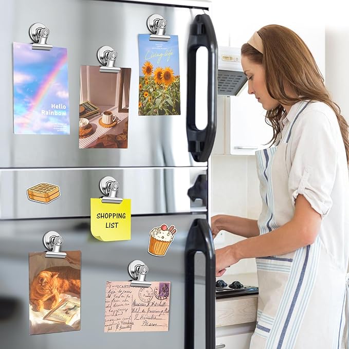 48 Pack Refrigerator Magnets Fridge Magnets, Strong Magnetic Clips, Magnet Clips Heavy Duty, Clip Magnets for Photo Displays, Whiteboard Magnets for Home, Office, Classroom