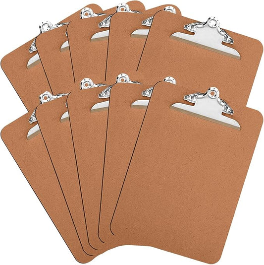 HERKKA 10 Pack Hardboard Office Clipboards - A4 Letter Size, ECO Friendly