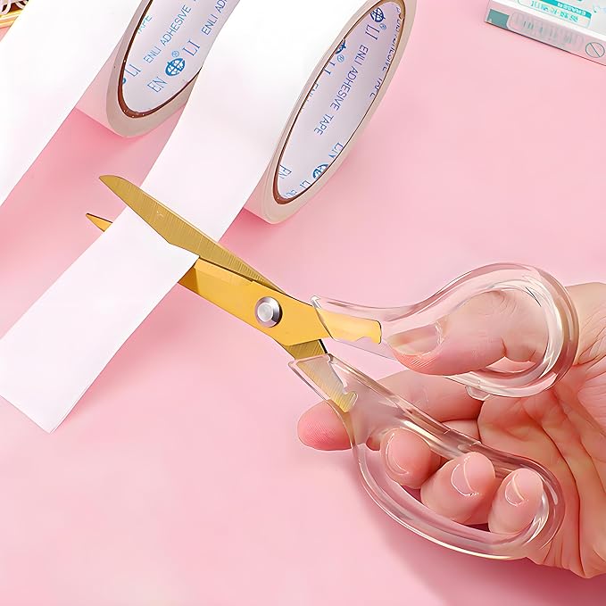 9 Inch All Purpose Scissors for Adults - Ins Style Clear Handle, 2Cr13 Stainless Steel Sharp Blade - Ideal for Fabric Crafts, Tailor's Shears - All-Purpose Fabric Scissors, Crafting & Office