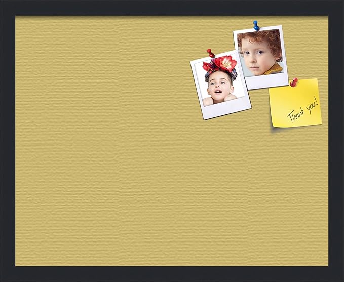 PinPix 20x16 Inch Cork Bulletin Board. This Decorative Framed Pin Board Comes with Honey Pastel Design and a Satin Black Frame. Ideal for Home Office Decor or Message Board (PinPix-1810)