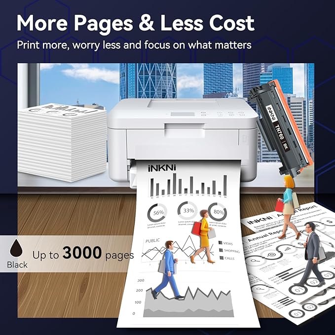 InkNI TN760 - Compatible Toner Cartridge Replacement for Brother TN-730/TN-760 730 TN-760 for MFC-L2710DW MFC-L2750DW DCP-L2550DW HL-L2350DW HL-L2395DW HL-L2370DW (4 Pack)