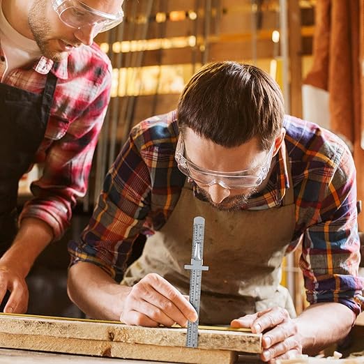 6 Inch 15 cm Pocket Ruler Flexible Precision Stainless Steel Ruler with Detachable Clips Stainless Steel Pocket Clip Scale Gauge Metric British System(15 Pieces)