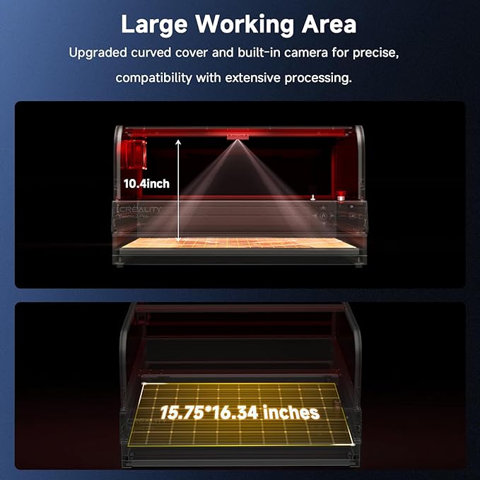 Creality Laser Engraver Enclosed, Falcon2 Pro 60W Output Laser Engraving Machine, 25000mm/min Speed Laser Cutter with Air Assist, Auto Fan, Camera Positioning for Wood and Metal