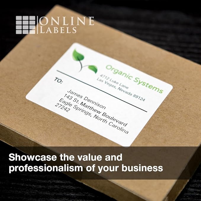 4 x 3 Rectangle Mailing Labels - Permanent, White Matte - Shipping, Wine, Product - Pack of 1,500-250 Sheets - Inkjet/Laser Printers - Online Labels