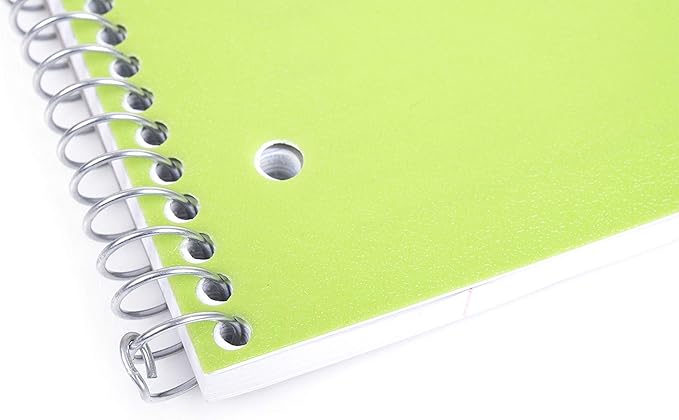 Mintra Office Durable Spiral Notebooks, 1 Subject, (Green, College Ruled 12pk), 100 Sheets, Poly Pocket, Moisture Resistant Cover, School, Office, Business, Professional