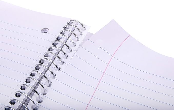 Mintra Office Durable Spiral Notebooks, 1 Subject, (Black, College Ruled 3 Pack), 100 Sheets, Poly Pocket, Moisture Resistant Cover, Strong Chipboard back, For School, Office, Business,