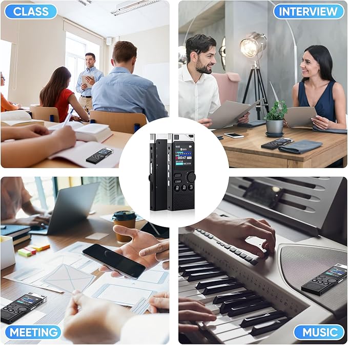 264GB Digital Voice Recorder,Professional Voice Activated Recorder for Lectures Meetings,18000 Hours voice recorder with playback,recording device, MP3 Player, Password Protection,audio recorder,Black