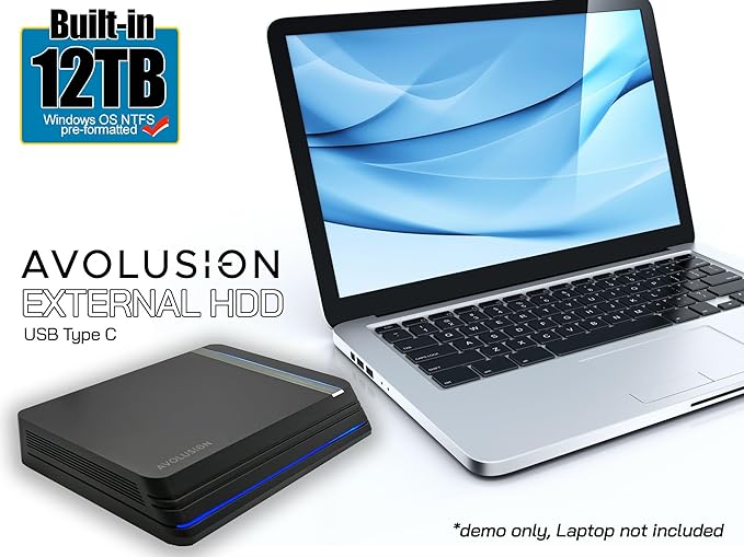 Avolusion PRO-X USB 3.0 External Hard Drive for WindowsOS Desktop PC/Laptop - (12TB) (Renewed)