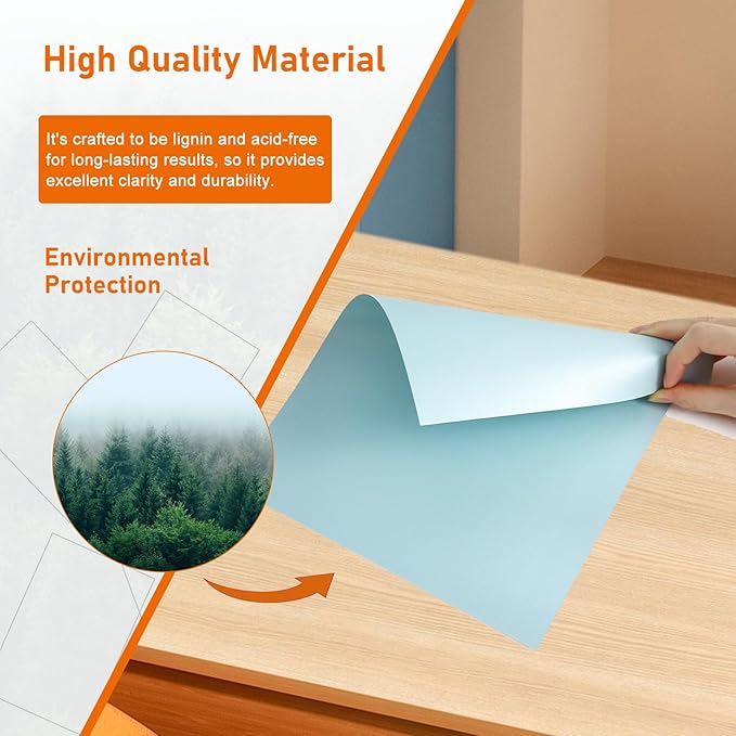 100 Sheets Light Blue Shimmer Cardstock 8.5 x 11 Craft Paper, 92lb Heavyweight Certificate Paper Card Stock for Wedding Invitations, Graduations, Greeting Cards, Making Cards, Office Printing