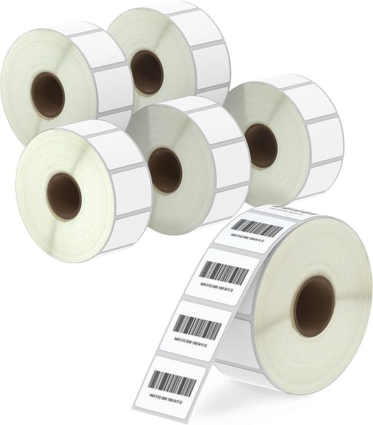 BETCKEY - 1.25" x 1" (32 mm x 25 mm) UPC Barcode & Address Labels Compatible with Zebra & More Label Printer,Premium Adhesive & Perforated [6 Rolls, 8280 Labels]