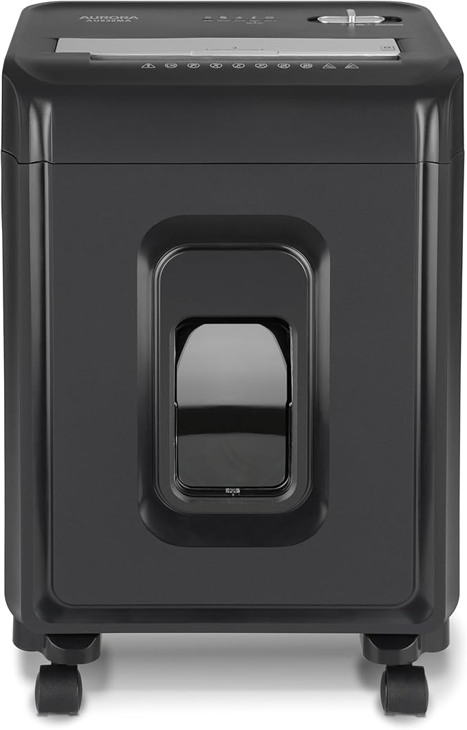 Aurora AU830MA High-Security 8-Sheet Micro-Cut Paper and Credit Card Shredder/ 20 Minutes/Security Level P-5