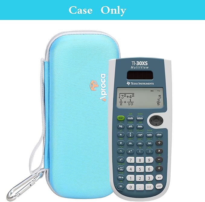 Aproca Blue Hard Storage Case, for Texas Instruments TI-30XS MultiView Scientific Calculator and Accessories (Case Only)
